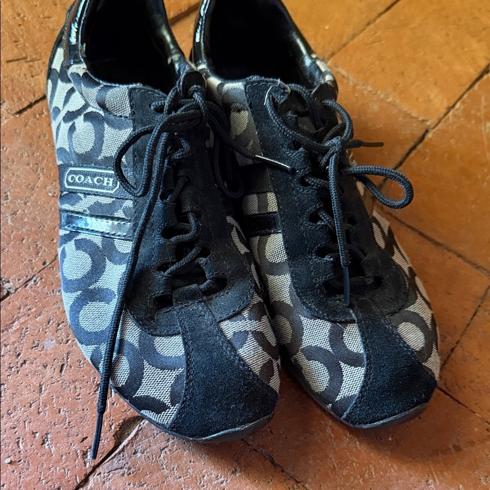 Coach Black and Gray Patterned Sneakers